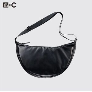 Uniqlo Round Faux Leather Shoulder Bag Black